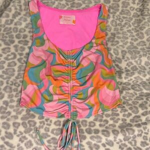 Show me your mumu x Barbie collection, Colorful Ruched Tank Top